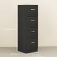 thumbnail image 3 of HOMCOM Classeur à 4 Tiroirs Armoire de Classement Verrouillable pour Formats A4 et Lettre, 3 of 10