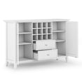 thumbnail image 3 of Bedford Wood 54" Transitional Sideboard Buffet and Wine Rack in White, 3 of 7