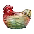thumbnail image 1 of Glass Candy Jar Red Rooster Shape Large with Airtight Lid for Home, 1 of 7
