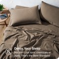 thumbnail image 4 of Bare Home Ensemble de Draps en Flanelle - 100 % Coton - Poche Profonde - Très Grand Simple, Taupe, 3 Pcs, 4 of 7