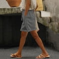 thumbnail image 1 of LVHAOGJOB Womens Elastic Waist Shorts with Pockets Cottton Linen Summer Solid Color Loose Drawstring Shorts Pants for Ladies Gray, 1 of 9