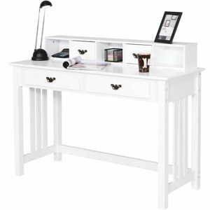 Costway Bureau de rédaction Bureau d'informatique du bureau à domicile blanc 4 Tiroir blanc