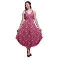 thumbnail image 1 of Bimba Robe Midi de Villégiature à Cordon pour Femmes à Imprimé Floral, Bretelles Spaghetti, Tenue de Plage - X-Grand, 1 of 1