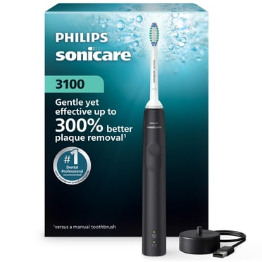 Philips Sonicare 3100 Electric Toothbrush, EasyStart, Pressure Sensor, Black, HX3681/04