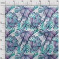 thumbnail image 3 of oneOone Polyester Spandex Turquoise Green Fabric Leaves Craft Projects Decor Fabric Printed By The Yard 56 Inch Wide, 3 of 5