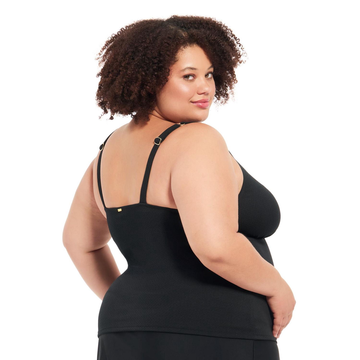 Krista Plus Haut de maillot de bain tankini à encolure en V avec bordure festonnée pour femme