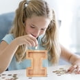 thumbnail image 2 of WRKEKC Clearance Personalized Wooden Name Money Box Wooden Deposit Box Twenty Six English Letters, 2 of 5