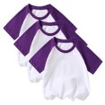 thumbnail image 1 of Besolor Lot de 3 T-Shirts Raglan d'Été pour Enfants Filles Garçons à Blocs de Couleur Col Ras du Cou Manches Courtes Décontractés Basiques Hauts Tees, 1 of 5