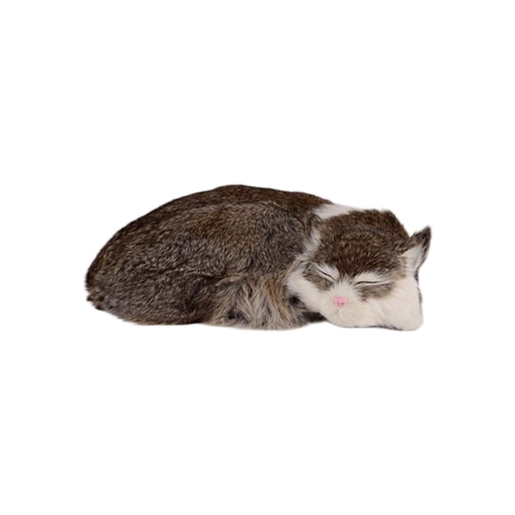 Realistic Sleeping Cat Figurine Pet Memorial | Lifelike Plush Kitten, Stuffed Kitty, Collectible Gift