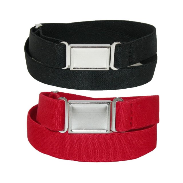 CTM® Ceinture Élastique avec Boucle Magnétique Invisible (Lot de 2 Couleurs) (pour Femmes Grande Taille