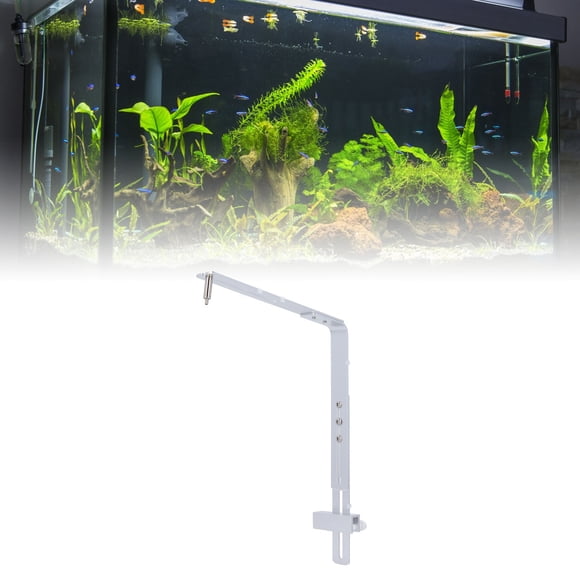 Aquarium Lamp Stand, Fish Tank Light Holder Sturdy Structure Flexible Aquarium Lamp Bracket Easy To Assemble Stylish for Hanging Lamp Silver,Black