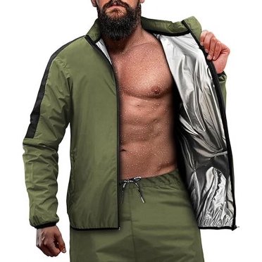 RDX Sauna Suit Full Body Heat Sweat Suit, REACH OEKO TEX 100 CERTIFIED, Anti Rip Long Sleeves Tracksuit Boxing MMA Slimming Gym Fitness Running Workout Zipper Jacket, Top Bottom Men Women