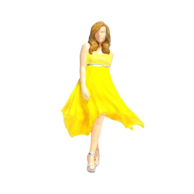 HILABEE 1/64 Female Figures Model Resin Amazingly Detailed Handpainted 1:64 Scale Female yellow