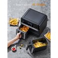 thumbnail image 2 of 9L(9.5 Quart) Dual Basket Air Fryer with Easy View Windows, Air Fryer Oven With 8 Program Settings, Auto Shutoff, 2 Independent Work 4.5L Nonstick Frying Baskets, Black+Silver, 2 of 6