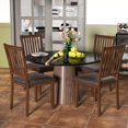 thumbnail image 2 of Costway Modern Dining Chair Set of 4 with Slanted High Backrest Wear-resistant PVC Leather, 2 of 9