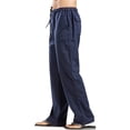 thumbnail image 4 of MAWCLOS Elastic Waist Pants for Men Long Pants with Pockets and Drawstring Beach Yoga Trouser Pajamas, 4 of 6