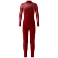 thumbnail image 1 of Choomomo Combinaison de Danse Ballet à Manches Longues pour Filles, Bourgogne 16, 1 of 7