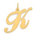 thumbnail image 1 of Diamond2Deal 14K Pendentif Initial Lettre K en Or Jaune Grand Script pour Femmes, 1 of 5