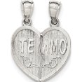 thumbnail image 1 of Pendentif / Breloque en Argent Sterling 925 Poli Te Amo Break Apart Cœur, 1 of 2
