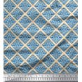 thumbnail image 1 of Soimoi Rayon Fabric Leaves,Floral & Check Geometric Print Sewing Fabric Yard 42 Inch Wide, 1 of 1