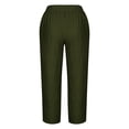 thumbnail image 5 of RXIRUCGD Capris d'Été Confortables et Amples pour Femmes, Couleur Unie, Vert Armée, Taille : TG, 5 of 5