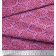 thumbnail image 3 of Soimoi Purple polyester Crepe Fabric Filigree Damask Print Fabric by Yard 42 Inch Wide, 3 of 3