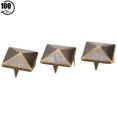 thumbnail image 1 of 100 Pcs Rivets Carrés Pyramide Punk 4 Griffes Métalliques pour Bracelets Vêtements Chaussures Sac à Main Bronze 15mm, 1 of 9