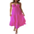 thumbnail image 1 of Women Halterneck Long Dress A-Line Sleeveless Backless Flowy Maxi Beach Dress, 1 of 6