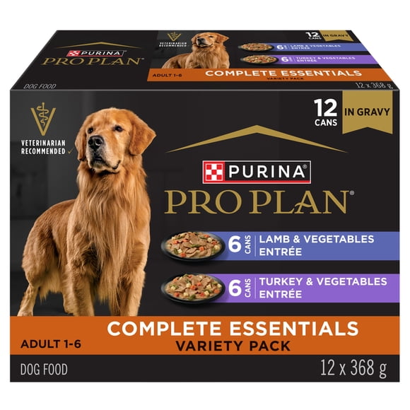 Purina Pro Plan Complete Essentials In Gravy Variety Pack, Wet Dog Food 368 g x 12