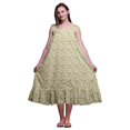 thumbnail image 1 of Bimba Chemises de Nuit en Coton Imprimé Renoncules Florales Tango et Roses Beige Verdâtre pour Femmes Robe Sans Manches Tenue de Nuit Robe Maxi Très Grande, 1 of 6