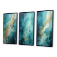 thumbnail image 3 of Designart "Turquoise Calm IV" Abstract Landscape Framed Wall Art Set Of 3 - Teal Landscapes Frame Canvas Set For Living Room Decor, 3 of 6