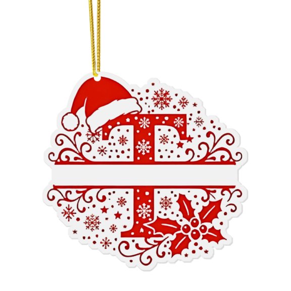 ABPWLY Ornement de Lettre de Noël Pendentif Acrylique 2D Chapeau de Père Noël Alphabet Bricolage Décoratif Arbre Suspendu Cadeau Maison Affichage Personnalisé Unique 1 Pce