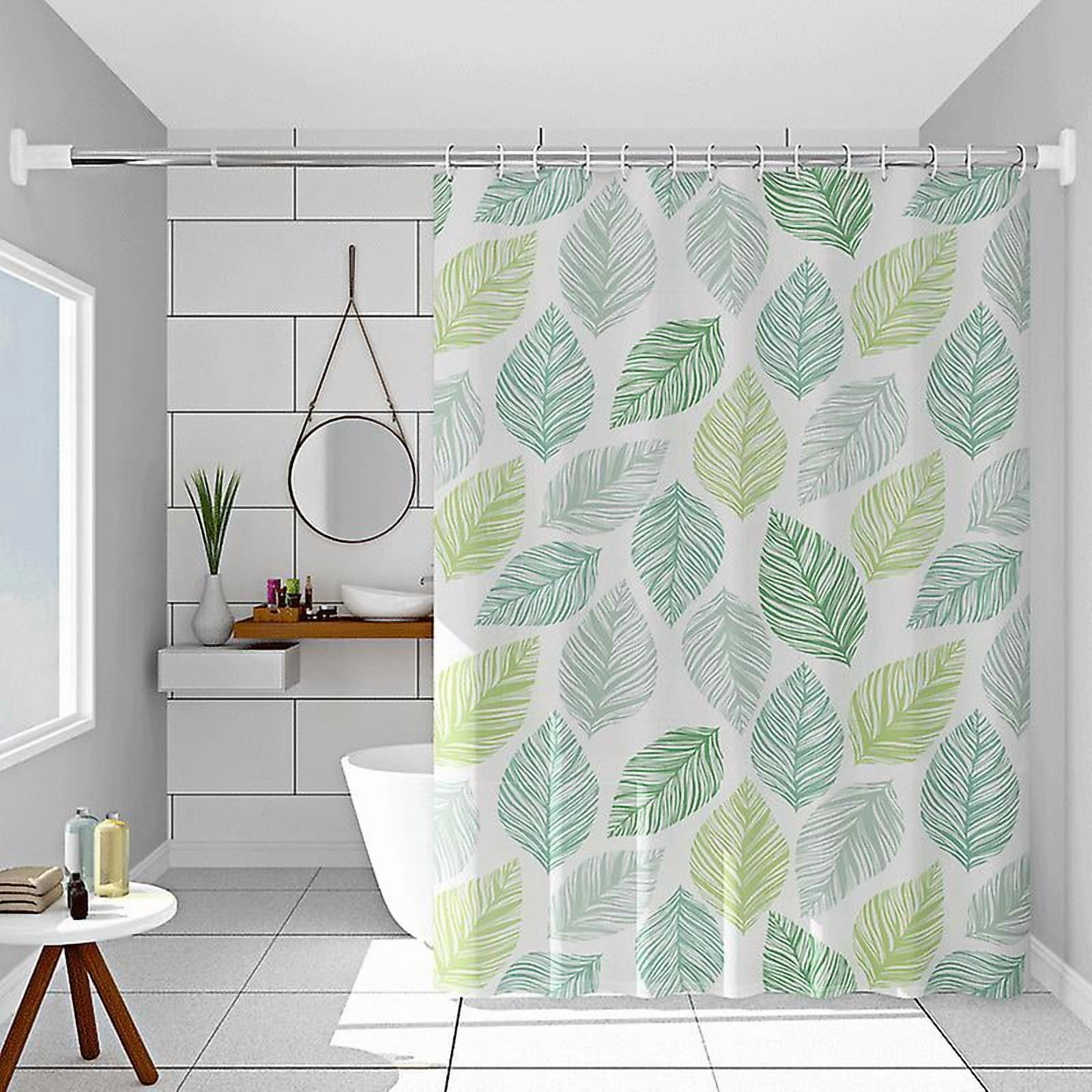 Bathroom Shower Curtain,3D Tropical Leaves Printed Plants Shower Curtains Mildew Resistant Washable Shower Curtain Waterproof Liner Bath Curtain