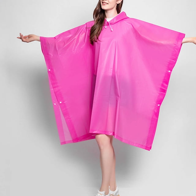 Poncho de Pluie d'Urgence Réutilisable Robuste pour Adultes avec Capuche à Cordon Ajustable Durable