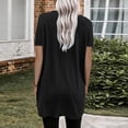thumbnail image 4 of WEIYLL Womens Tshirt Summer Solid Loose Pullover Tunic With Pockets Long Black Blouse Sizes L, 4 of 6