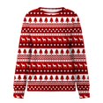 thumbnail image 4 of Costumes de Noël en Liquidation Col Rond Mode Décontractée Manches Longues Chandail à Imprimé de Noël Hauts Blouse Chandail Grande Taille pour Femmes, 4 of 5