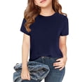 thumbnail image 2 of Tungbrin Boys Girls Short Sleeve T Shirts 3 Pack Casual Round Neck Summer Tops Children's Cotton Solid Comfy Clothes, 2 of 6
