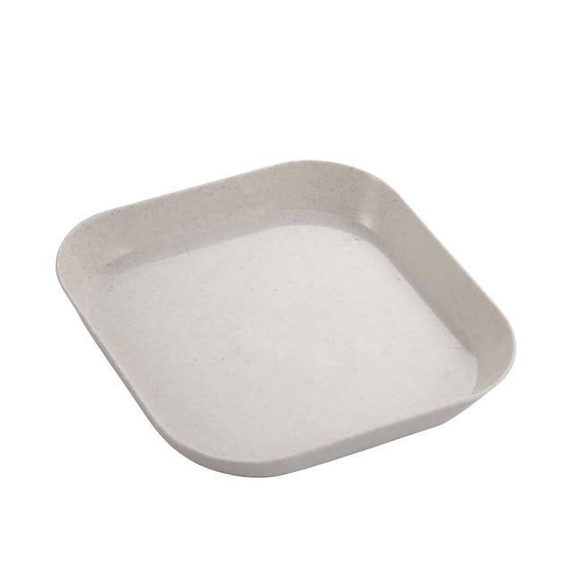 Fruit Serve Dinner Plate Tableware Wheat Straw PP Dinnerware For Dish Fruits Serving Sauce DippingShallow Square Beige
