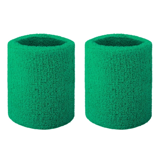 GOGO 2 Pcs Bracelet en Tissu Éponge Bracelet de Poignet Athlétique pour Gym Sports Vert