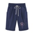thumbnail image 1 of Plebaso Womens Casual Shorts Knee Length Rull up Printed Shorts Straight Summer Short Pants with Pockets, 1 of 3