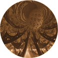 thumbnail image 1 of Ahgly Company Tapis d'Intérieur Ronds Transitionnels Rouges Lavables à la Machine, 4 Pieds Rond, 1 of 7