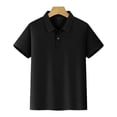 thumbnail image 2 of Chemise Polo Garçon Unie Uniforme Scolaire Chemises Rugby Chemise Boutonnée Manches Courtes Polos 10-12 Ans Mode Garçons, 2 of 6