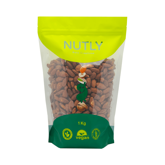 Almond BBQ Roasted Almonds – Smoky Barbecue Flavored Snack | Non-GMO, Vegan, Protein-Packed Healthy Crunch, 1 KG Bag