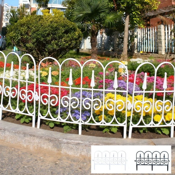 Sentmoon Metal Fence Panels Fence Panels 22.83x13.38in Courtyard Fence European Style Fence Outdoor Garden Fence Small Fence Lawns Decoration Fence