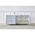 thumbnail image 4 of Glossy Light Gray Storage Cabinet with 5 Compartments and Stainless Steel, 4 of 9