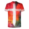 thumbnail image 5 of T-shirts pour Hommes Grande Taille, Paquet, T-Shirts pour Hommes de Rue Tendance Décontractés à Imprimé Croix, Col Rond, Manches Courtes, Chemises pour Hommes, Mode, Hauts d'Été, Liquidation en Liquidation (Jaune, 3TG), 5 of 5
