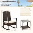 thumbnail image 3 of Costway 3 Piece Patio Rocking Set Wicker Rocking Chairs with 2-Tier Coffee Table Off White, 3 of 9