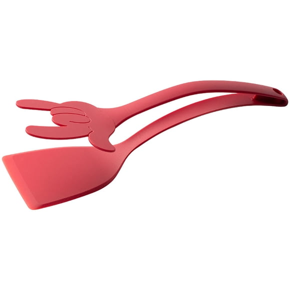 Vacemry Steak Flipper Spatula, Nylon Kitchen Utensil Food Clip, Two-in-One Flipping Spatula and Tongs for Cooking Frying Grilling, Non-Stick Pan Safe Omelette Turner, Household Kitchen Gadget for