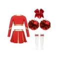 thumbnail image 2 of Sxiwei Kids Girls Cheerleading Uniform Cheer Outfits Metallic Patchwork Competition Performance Costume D05 8, 2 of 5