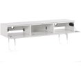 thumbnail image 3 of SONOROUS Studio ST-360 Wood and Glass Modern TV Stand with Spike Metal Legs for Sizes up to 75" (Modern Design Cabinet For Your Audio/Video Components and Consoles, Comes with I/R Repeater) - WHITE, 3 of 8